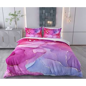 Lenjerie de pat pentru o persoana Single XXL (DE), 2 piese, L'essentiel Maison, Safir, Bumbac;Poliester, Mov / Roz / Albastru imagine