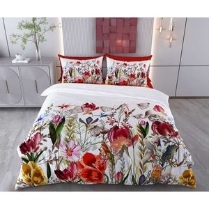 Lenjerie de pat pentru o persoana Single XXL (DE), 2 piese, L'essentiel Maison, Samira, Bumbac;Poliester, Alb / Maro / Roșu / Verde / Roz imagine