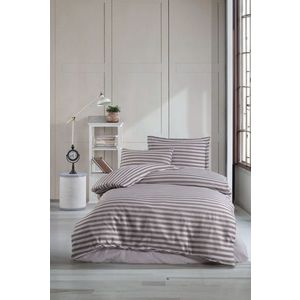 Set lenjerie de pat pentru o persoana Single XL (DE), 2 piese, L'essentiel Maison, Water Yollu Saten, Maro imagine