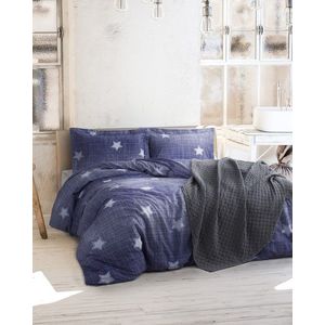 Lenjerie de pat pentru o persoana Single XXL (DE), L'essentiel Maison, Tstar, Albastru inchis/Alb imagine