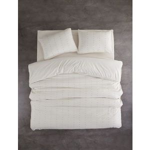 Lenjerie de pat dubla Super King (FR), L'essentiel Maison, Encorte, Crem/Negru imagine