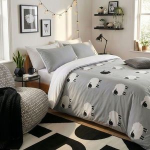 Lenjerie de pat pentru o persoana Single XXL (DE), 2 piese, L'essentiel Maison, The Black Sheep, Gri imagine