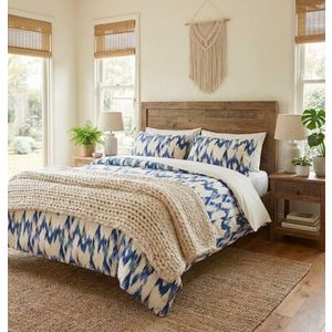 Lenjerie de pat pentru o persoana Single XXL (DE), 2 piese, L'essentiel Maison, Sapphire, Albastru/Alb imagine