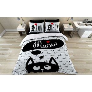 Lenjerie de pat dubla King (FR), 3 piese, L'essentiel Maison, Meow, Bumbac;Poliester, Multicolor imagine