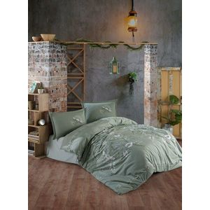 Lenjerie de pat pentru o persoana (FR), L'essentiel Maison, Mohana v1, Bumbac Ranforce, Verde menta imagine