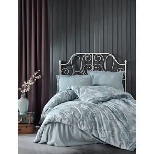 Lenjerie de pat pentru o persoana (FR), L'essentiel Maison, Natur v1, Bumbac Ranforce, Turcoaz imagine