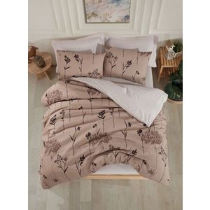Set lenjerie de pat pentru o persoana Single XL (DE), 2 piese, L'essentiel Maison, Efil, 65% bumbac/35% poliester, Maro imagine