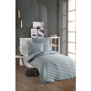 Set lenjerie de pat pentru o persoana Single XL (DE), 2 piese, L'essentiel Maison, Water Yollu Saten, Bumbac;Poliester, Verde imagine