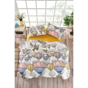 Lenjerie de pat dubla (DE), L'essentiel Maison, Cappadocia Cotton, Muștar / Alb / Gri / Roz imagine