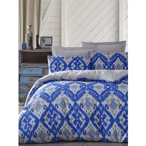 Lenjerie de pat dubla (DE), 3 piese, L'essentiel Maison, Stella, 65% bumbac/35% poliester, Albastru imagine