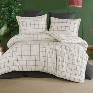 Set lenjerie de pat pentru o persoana Single XL (DE), 2 piese, L'essentiel Maison, Graph, Alb imagine