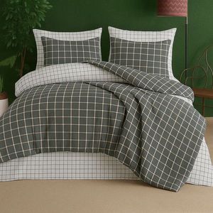 Lenjerie de pat dubla Super King (FR), 3 piese, L'essentiel Maison, Graph, Antracit imagine