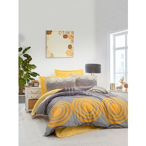 Lenjerie de pat dubla King (EU) (ES), 3 piese, L'essentiel Maison, 481, Galben / Gri imagine