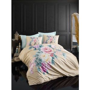 Lenjerie de pat dubla King (EU) (ES), 3 piese, L'essentiel Maison, 486, Galben / Roz / Verde imagine