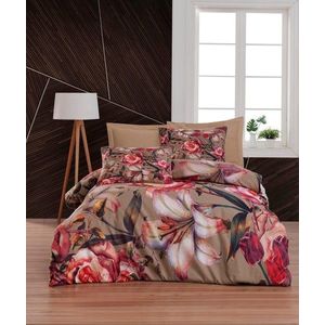 Lenjerie de pat dubla (DE), 3 piese, L'essentiel Maison, 470, Maro / Roșu / Roz / Verde imagine