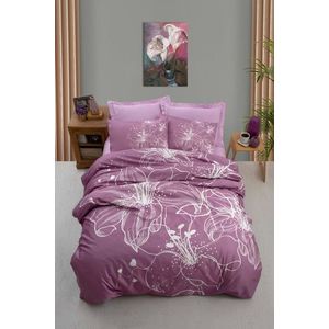 Lenjerie de pat dubla (DE), 3 piese, L'essentiel Maison, 471, Liliac / Alb imagine