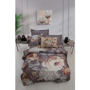 Lenjerie de pat dubla Super King (EU) (IT), 3 piese, L'essentiel Maison, 469, Gri / Maro / Bej imagine