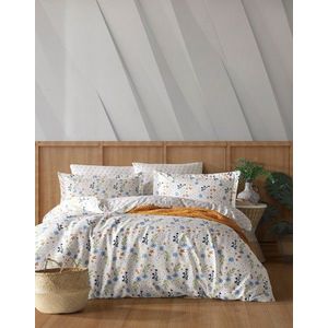 Lenjerie de pat dubla Super King (EU) (IT), L'essentiel Maison, May, Albastru închis / Maro / Galben imagine