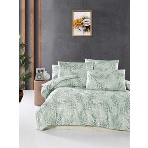 Lenjerie de pat pentru o persoana Single XL (DE), L'essentiel Maison, Marfa, Verde/Alb imagine