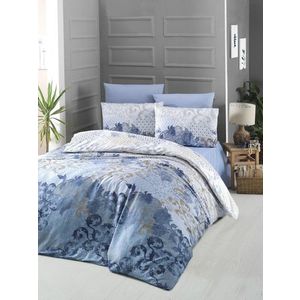 Lenjerie de pat pentru o persoana Single XXL (DE), L'essentiel Maison, Nerissa, Blue / White / Brown imagine