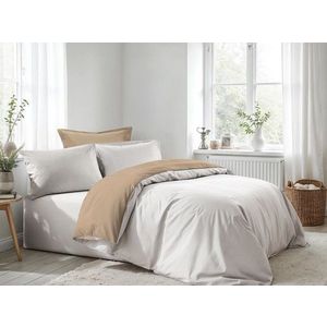 Lenjerie de pat dubla Super King (FR), L'essentiel Maison, White, Bej, Alb / Bej imagine