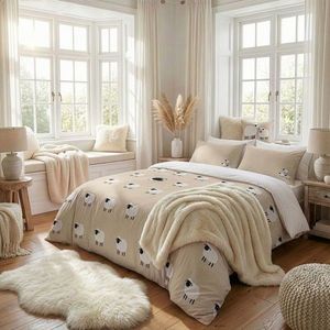 Lenjerie de pat dubla King (FR), 3 piese, L'essentiel Maison, The Black Sheep, Unt galben imagine