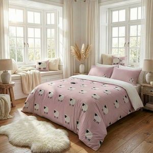 Lenjerie de pat dubla Super King (FR), 3 piese, L'essentiel Maison, The Black Sheep, Roz imagine