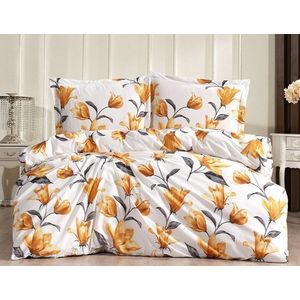 Lenjerie de pat pentru o persoana Single XXL (DE), L'essentiel Maison, Crocus, Alb / Galben / Negru imagine