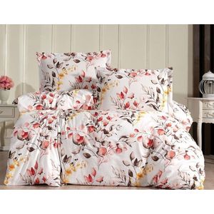 Lenjerie de pat pentru o persoana Single XXL (DE), L'essentiel Maison, Leavy, Alb / Maro / Galben / Roșu / Gri imagine