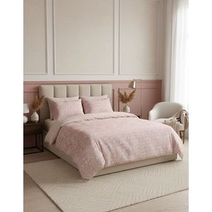 Lenjerie de pat pentru o persoana Single XXL (DE), L'essentiel Maison, Emma Kombin, Somon/Alb imagine