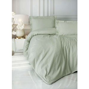 Lenjerie de pat pentru o persoana Single XXL (DE), L'essentiel Maison, Stripe, Salvie imagine
