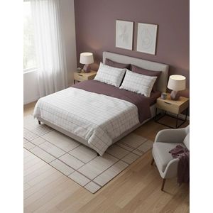Lenjerie de pat pentru o persoana (FR), L'essentiel Maison, Maro Kombin, Roz Pădure / Alb / Mov / Maro imagine