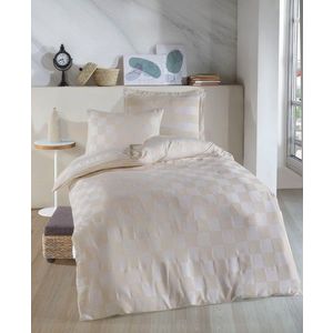 Lenjerie de pat pentru o persoana (DE), 2 piese, L'essentiel Maison, Kareli Saten, Bej imagine