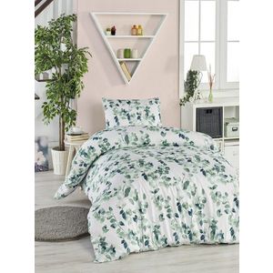 Lenjerie de pat pentru o persoana (EU) (IT), 2 piese, L'essentiel Maison, Sabine, Verde / Alb / Negru imagine