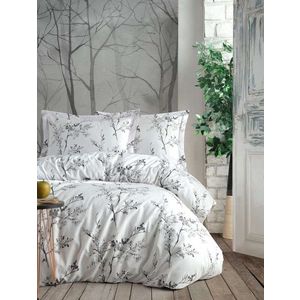 Lenjerie de pat dubla Super King (FR), L'essentiel Maison, Cicory, Alb/Verde imagine