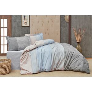 Lenjerie de pat dubla (ES), L'essentiel Maison, Dimlight, Gri / Albastru / Pudră imagine