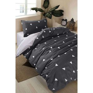 Lenjerie de pat pentru o persoana (FR), 2 piese, L'essentiel Maison, Geometrik, Gri imagine