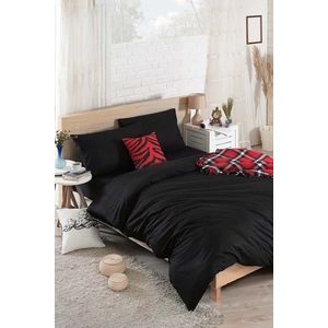 Lenjerie de pat dubla Super King (EU) (IT), 3 piese, L'essentiel Maison, Solid, Negru imagine