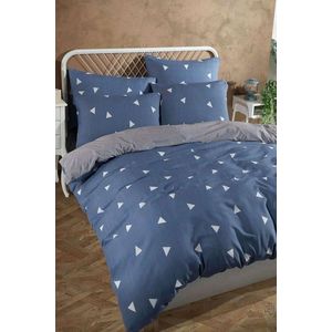 Lenjerie de pat dubla Super King (EU) (IT), 3 piese, L'essentiel Maison, Geometrik, Albastru imagine