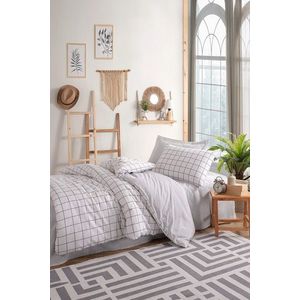 Set lenjerie de pat pentru o persoana Single XL (DE), 2 piese, L'essentiel Maison, Artus, Gri/Alb imagine