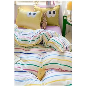 Lenjerie de pat dubla Super King (FR), 3 piese, L'essentiel Maison, Funny, Galben imagine