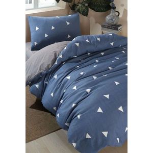 Lenjerie de pat dubla Super King (FR), 3 piese, L'essentiel Maison, Geometrik, Albastru imagine