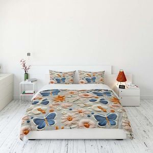 Lenjerie de pat dubla Super King (EU) (IT), 3 piese, L'essentiel Maison, FLW_DVT25-12, Multicolor imagine