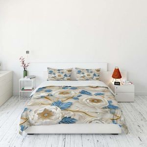 Lenjerie de pat dubla Super King (EU) (IT), 3 piese, L'essentiel Maison, FLW_DVT25-19, Multicolor imagine