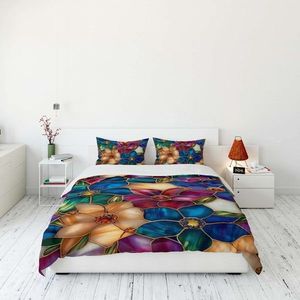 Lenjerie de pat dubla Super King (EU) (IT), 3 piese, L'essentiel Maison, FLW_DVT25-33, Multicolor imagine