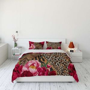 Lenjerie de pat dubla Super King (EU) (IT), 3 piese, L'essentiel Maison, FLW_DVT25-40, Multicolor imagine