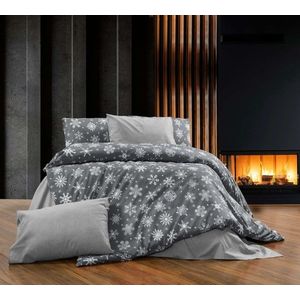 Lenjerie de pat dubla Super King (EU) (IT), 3 piese, L'essentiel Maison, Chr-Coverset-5, Alb/Gri imagine