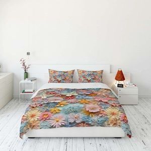 Lenjerie de pat dubla King (FR), 3 piese, L'essentiel Maison, FLW_DVT25-10, Multicolor imagine