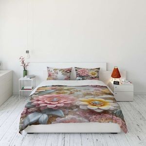 Lenjerie de pat dubla King (FR), 3 piese, L'essentiel Maison, FLW_DVT25-16, Multicolor imagine