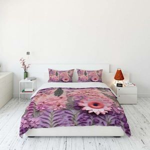 Lenjerie de pat dubla King (FR), 3 piese, L'essentiel Maison, FLW_DVT25-32, Multicolor imagine